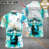 Maxcorners Paint Colorful Bowling Jersey Multicolor Option Customized Name, Team Name 3D Polo Shirt