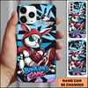Maxcorners Rabbit Bowling Graffiti Multicolor Personalized Name 3D Phone Case