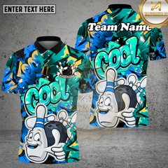 Maxcorners Bowling Ball & Pin Graffiti Art Multioptions Personalized Name, Team Name Unisex 3D Shirt (4 Colors)