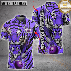 Maxcorners Bowling Tiger Strike Multicolor Customized Name, Team Name 3D Shirts