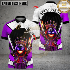 Maxcorners Bowling Crown Flame Ball Black Gold Multicolor Customized Name, Team Name 3D Shirts