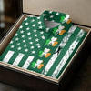 Maxcorners Irish Shamrock Vertical Stripes St Patrick's Day Golf Shirt, Polo Shirts For Men, Golf Shirts For Men