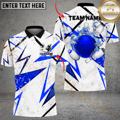 Maxcorners Bowling Lightning Fire Flame Multicolor Options Personalized Name, Team Name 3D Shirt