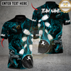 Maxcorners Crimson Howl: Strike Night Bowling Multicolor Customized Name, Team Name 3D Shirts