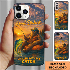 Maxcorners Mahi-Mahi Fishing Chill Sunset Cartoon Style Personalized Name 3D Phone Case