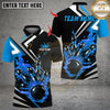 Maxcorners Bowling Flaming Multicolor Customized Name, Team Name 3D Shirts