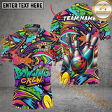 Maxcorners Graffiti Crew Bowling Jersey Personalized Name, Team Name 3D Shirt