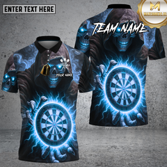 Maxcorners Grim Reaper Fire Hand Dartboard Multioptions Personalized Name, Team Name Unisex 3D Shirt (4 Colors)