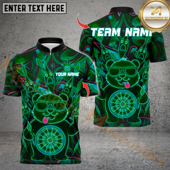Maxcorners Darts Neon Bear Multioptions Personalized Name, Team Name Unisex 3D Shirts