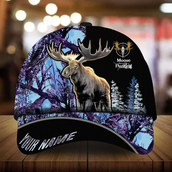 Maxcorners Premium Loralle Moose Hunting Camo Pattern 3D Multicolor Personalized Cap