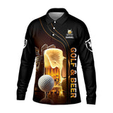 Maxcorners Golf And Beer Custom Men's Golf T-Shirt, Funny Golf Shirt, Gift For Golfers