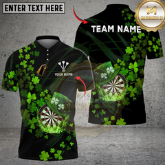 Maxcorners Darts Irish Leaf Flow Personalized Name Shirt