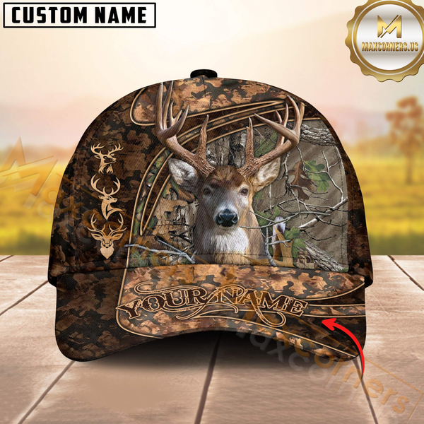 Maxcorners Personalized Wild Buck Camo Ver2 Hunting 3D Cap, Perfect Gift for Hunter