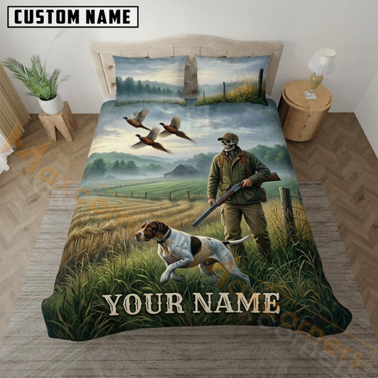 Maxcorners Waterfowl Hunting Lakeside Grassland Bedding Set 3D Print Custom Name