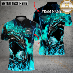 Maxcorners Golf Dragon Fire Lightning Multicolor Customized Name, Team Name 3D Shirts