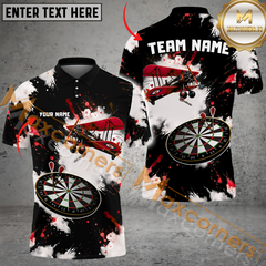 Maxcorners Darts DartBoard Biplane Paint Mutilcolor Options Personalized Name, Team Name 3D Polo Shirt