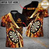 Maxcorners Darts Smoke Flame Multicolor Option Customized Name, Team Name 3D Polo Shirt (6 Colors)