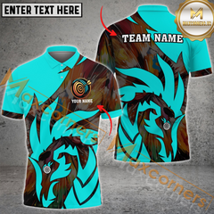 Maxcorners Darts Dragon Paint Pattern MutilColor Option Customized Name, Team Name 3D Polo Shirt