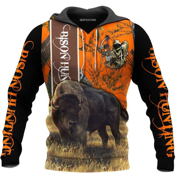 Maxcorners Custom Name Bison Hunting 3D All Over Printed Clothes