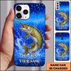 Maxcorners Deep Blue Water Splash Personalized Name Phone Case (13 Fish Species)