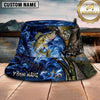 Maxcorners Fishing Blue Smoke Hook Personalized Name 3D Bucket Hat (12 Fish Species)