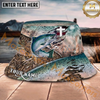 Maxcorners Fishing Camo Faith Hook Personalized Name 3D Bucket Hat (12 Fish Species)