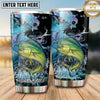Maxcorners Fishing Tumbler Turquoise Galaxy Splash Design Personalized Name Tumbler (13 Species)