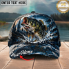 Maxcorners Fishing Dark Blue Ocean Splash Personalized 3D Cap (12 Fish Species)