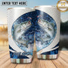 Maxcorners Fishing Tumbler White Blue Circular Water Ring Design Personalized Name Tumbler (13 Species)