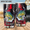 Maxcorners Fishing Tumbler Red Black Smoke Honeycomb Design Personalized Name Tumbler (13 Species)
