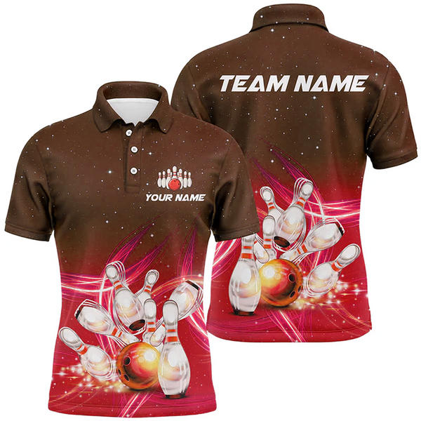 Maxcorners Lightning Thunder Bowling Team Jersey, gift for Bowling Ball And Pins Team League Multicolor Option Customized Name 3D Shirt