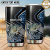 Maxcorners Fishing Tumbler Black Blue Carbon Panel Design Personalized Name Tumbler (13 Species)