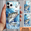 Maxcorners Ocean Wave Scale Pattern Personalized Name Phone Case (13 Fish Species)