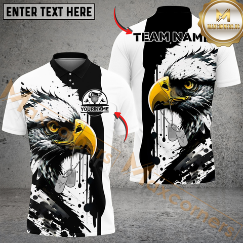 Maxcorners Golf Eagle DogTag Patriot Custom Name & Team Name 3D Shirts