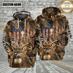 Maxcorners Deer Hunting Skull American Flag All Over Print Shirt
 Best Gift For Hunter