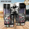 Maxcorners Fishing Tumbler Monochrome Cabin Flag Collage Design Personalized Name Tumbler (13 Species)