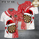 Maxcorners Darts Santa Hat Split Christmas Multicolor Customized Name, Team Name 3D Shirts