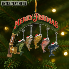 Maxcorners Custom Name Ice Fishing Sled Ornaments, Fisherman Ornament, Fishing Tackles Ornament
