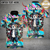 Maxcorners Darts Street Bulldog Graffiti Multicolor Customized Name, Team Name 3D Shirts