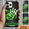 Maxcorners Bowling Electric Strike Pins Multicolor Personalized Name 3D Phone Case