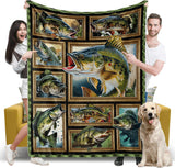 Maxcorners Bass Fishing Frame Fishing Blanket