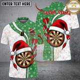 Maxcorners Darts Santa Hat Split Christmas Multicolor Customized Name, Team Name 3D Shirts