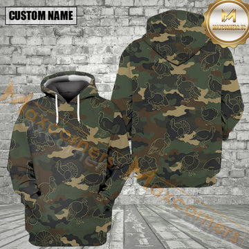Maxcorners Wild Turkey Hunting Camo Seamless Pattern All Over Print Shirt
 Best Gift For Hunter