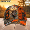 Maxcorners Dog Hunting And Duck Orange Black Duck Hunter Stripe Design Multiple Options Personalized Name 3D Cap