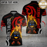 Maxcorners Bowling And King Pins Flame Premium Multicolor Customized Name, Team Name 3D Shirts