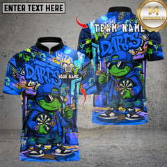 Maxcorners Darts Turtle Graffiti Streetwear Multicolor Customized Name, Team Name 3D Shirts