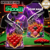 Maxcorners Pool Game Top Burning Plasma Wave Style Multicolor Customized Name 3D Shirt