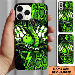 Maxcorners Bowling Green Snake Ball Pins Lightning Personalized Name Phone Case