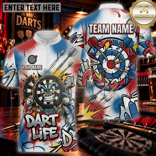 Maxcorners Darts Vintage Dart Life Playing Cards Personalized Name 3D Unisex Shirt