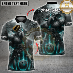 Maxcorners Bowling War Elephant Electric Multicolor Customized Name, Team Name 3D Shirts
